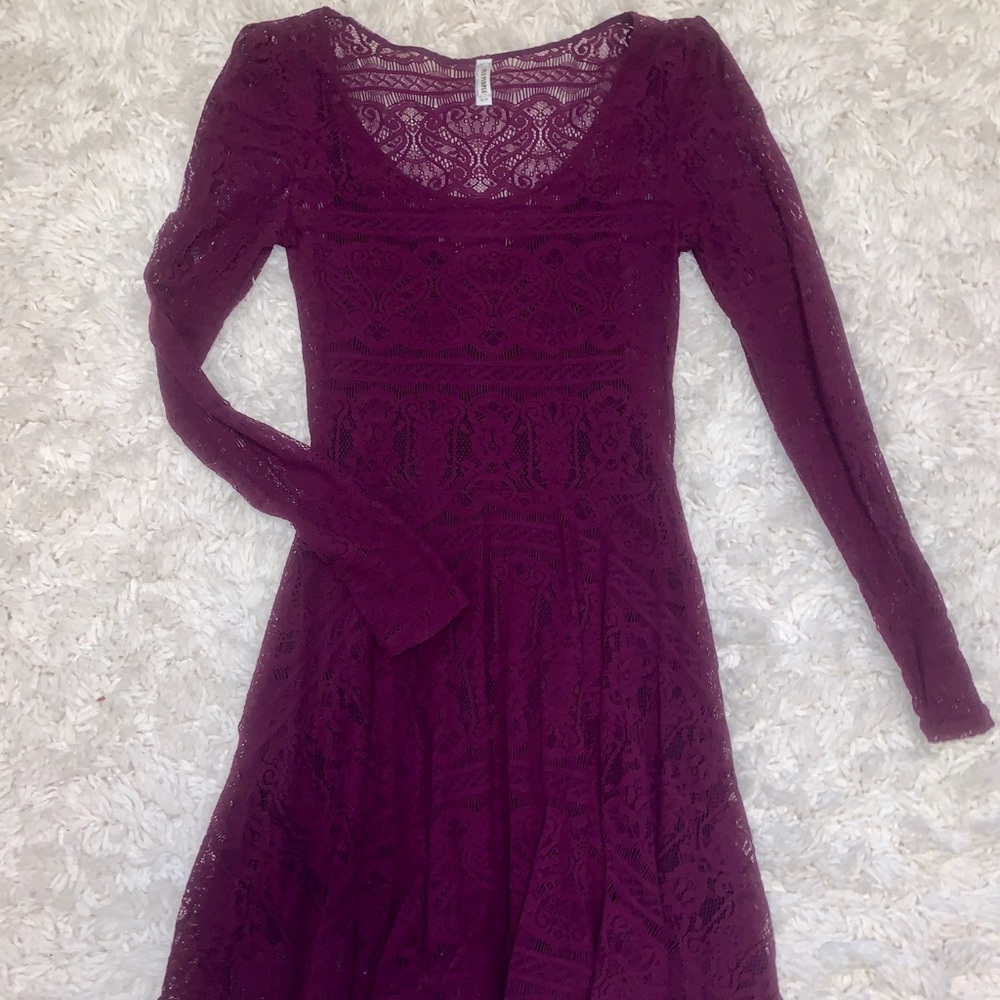 Free People lace plum dress